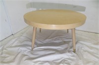 Round Blonde MCM Coffee Table 29 3/4 x16" high