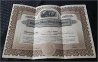 1000 shares "Moscow Silver Mines" Stock Certificat