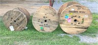 3 wooden spools: 42x27, 36x25, 32x25