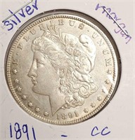 (25) - 1891 MORGAN SILVER DOLLAR
