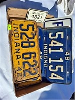 Vintage Indiana License Plates