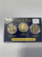 Official JAMES K POLK First Day of Issue 3 Dollars