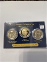 Official JAMES MADISON First Day of Issue 3 Dollrs