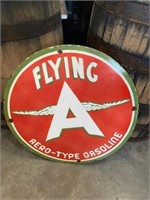 Flying A Aero Type Gasoline sign