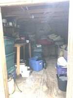 CONTENTS OF OUTDOOR SHED, TOTES, BOXES, MISC