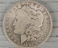 1891-P US Morgan Dollar
