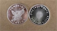 (2) One Ounce Silver Rounds: Sunshine Mint #6