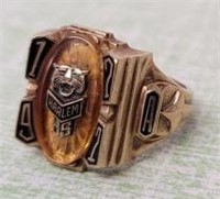 10K Gold Class Ring: 1977 Harlem HS
