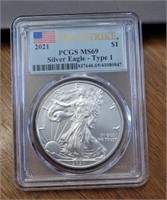 2021 First Strike Silver Eagle Type 1 PCGS MS69 #2