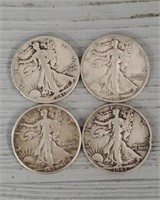 (4) Walking Liberty Half Dollars