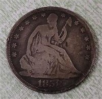 1858 U.S. Sitting Liberty Silver Half Dollar