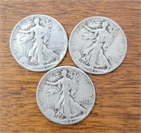 (3) U.S. Walking Liberty Half Dollars #3