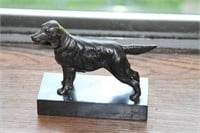 Silver Plated Metal Dog Sculpture. 5" x 4.5"