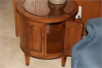 Round Side Table With Cabinet