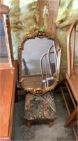 Footstool, mirror 16“x24”