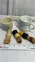 Shaving cups and brushes