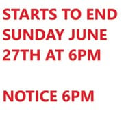 NOTICE STARTS TO CLOSE AT 6PM
