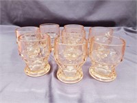8pc Heavy Pink Tumblers 3 have small chips on rim