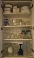Contents of Kitchen Cabinets - Corningware & Glass
