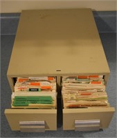 Vintage Metal Recipe File Cabinet w/ Recipes