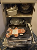 Contents of Kitchen Cabinet - Baking Pans & More