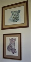 2 pcs. Cheetah & Leopard Prints - One Signed
