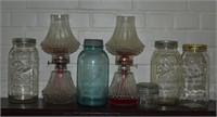 Mason Jars & Hurricane Oil Lamps