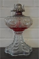 Clear Glass Lincoln Drape-style Oil Lamp