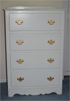 Vintage White-painted 4-Drawer Chest