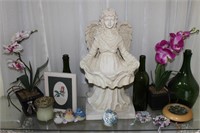 Large Lot of Home Decor - Angel & Faux Orchids