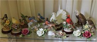 Large Lot of Porcelain Birds & Flowers