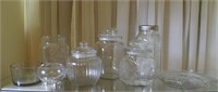 Glassware & Candy Dish / Canister Lot