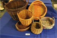 6 pcs. Vintage Woven & Wicker Baskets