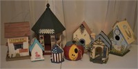 8 pcs. Painted Decorative Birdhouses