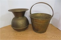 Brass Spitoon &  Bucket Pail