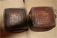 Lot of 2 woven lunchboxes