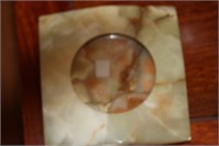 Cave onyx ashtray, 6" x 6"