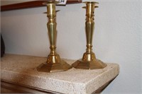 Pair of brass candlesticks, 8 inch tall