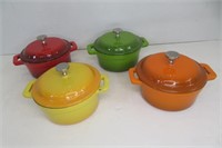 4" wide Cast Iron Dutch Oven Set of 4 with Lids