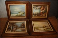 4 Oil on Board Signed Paintings