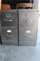 Two drawer metal file cabinets 29" T x 15" W x 25"