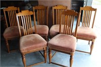 Six upholstered dining chairs