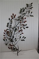 Metal& Cloth Painted Floral Wall Art 26 x 52"