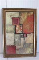 Framed "Contepora" painting. 41" T x 29" W