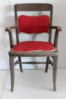 Vintage wood upholstered chair.