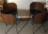 4 BENT WOOD OFFICE CHAIRS