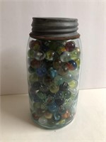 Mason Jar Full of Vintage Marbles