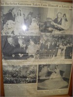 Strom Thurmond Nov 8 1947 Wedding In Paper framed