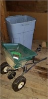 Deluxe seed spreader & garbage can