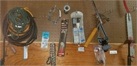 Hammers, Saw, Saw blades, pop rivet tool etc.
